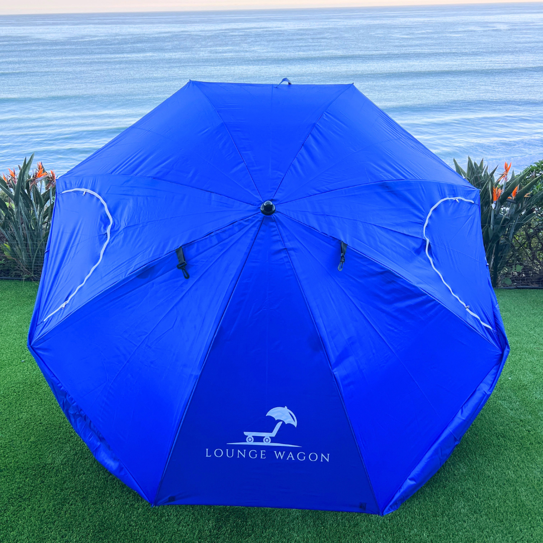 Lounge Wagon 7ft XL Sports Umbrella with UPF 50+ Shielding & Storage