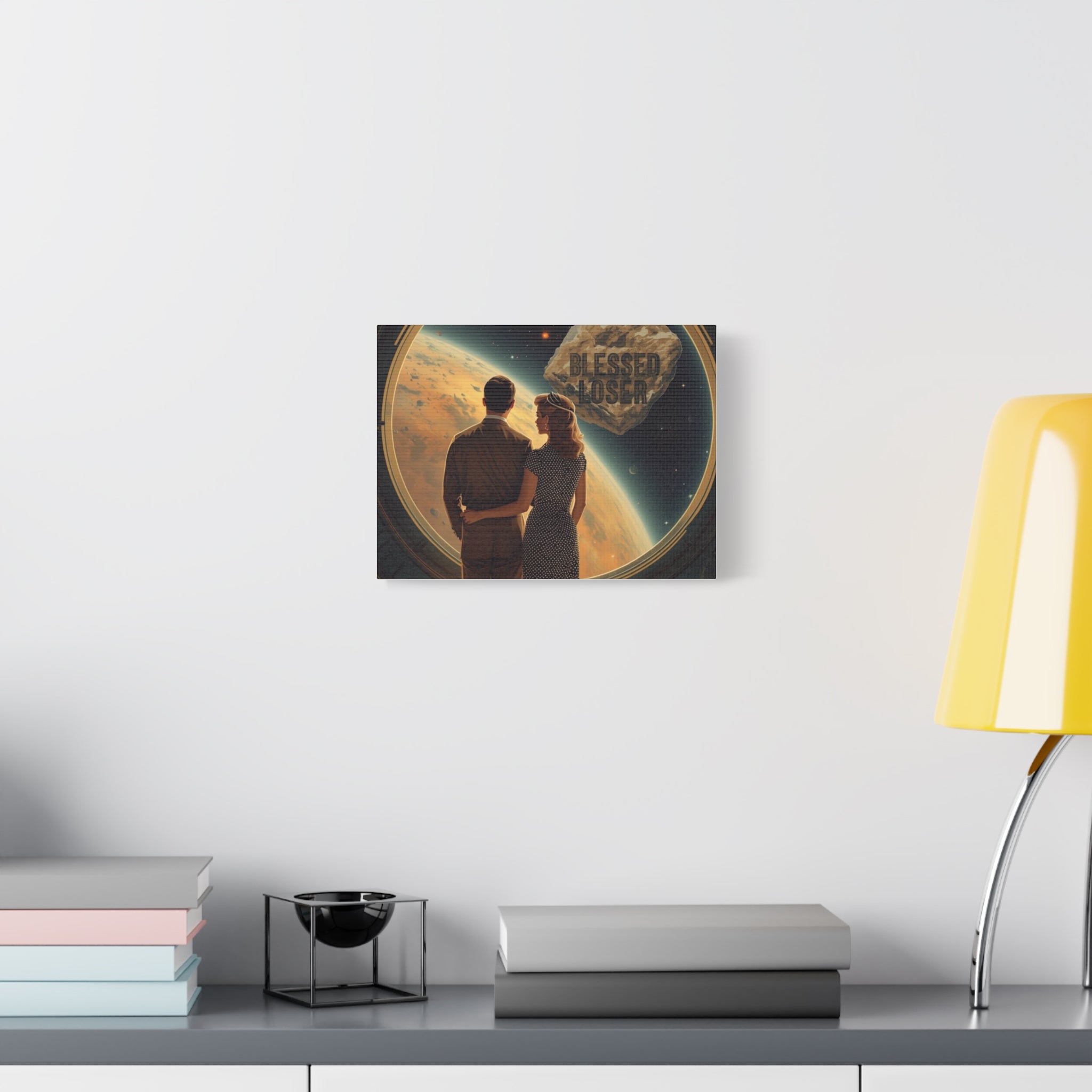 Blessed loser Canvas Wall Art, Retro Couple