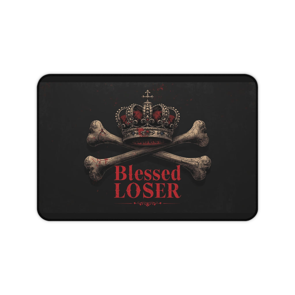Crown Skull Desk Mat - Blessed Loser Gaming Mouse Pad