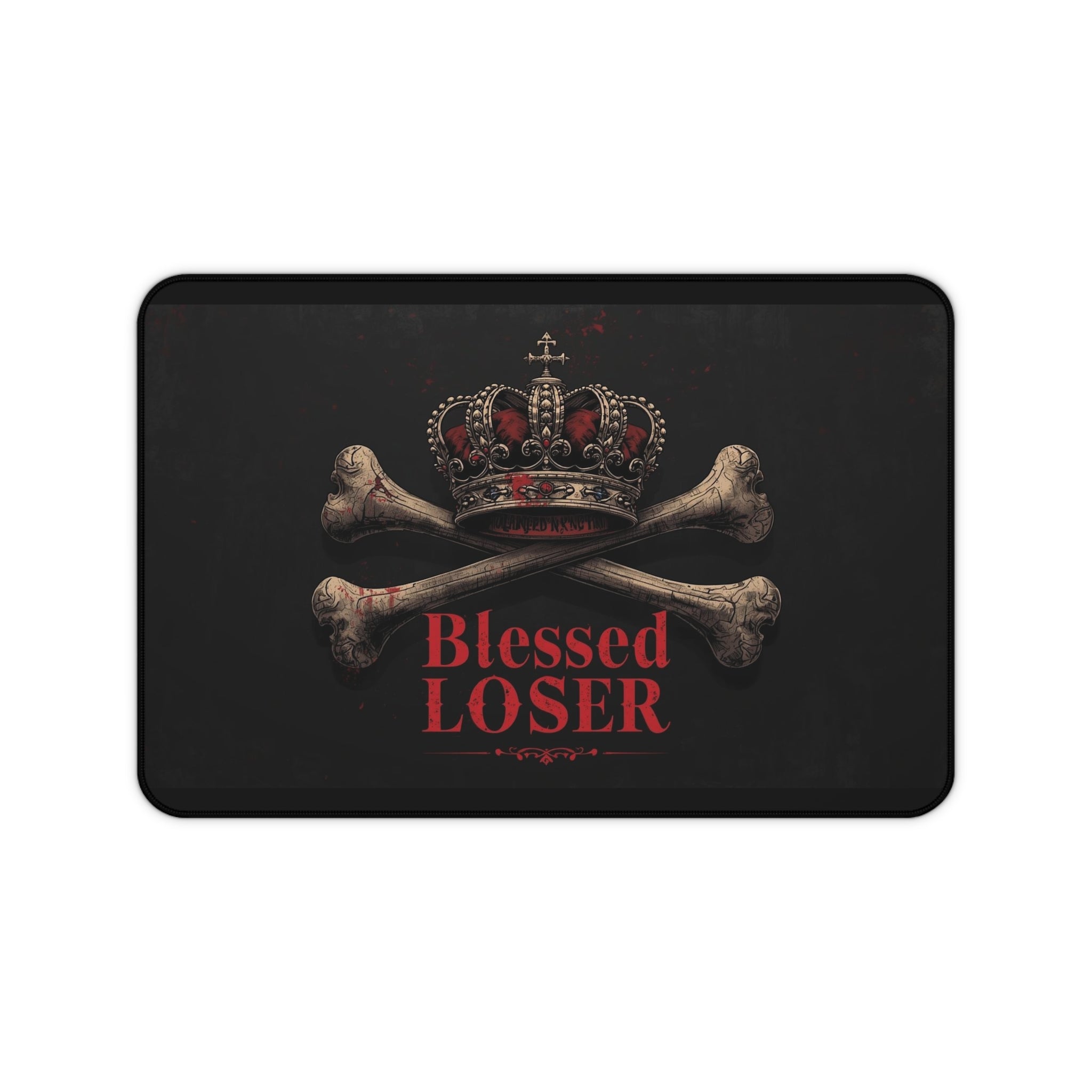 Crown Skull Desk Mat - Blessed Loser Gaming Mouse Pad