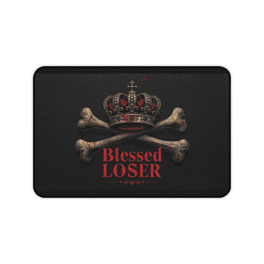 Crown Skull Desk Mat - Blessed Loser Gaming Mouse Pad