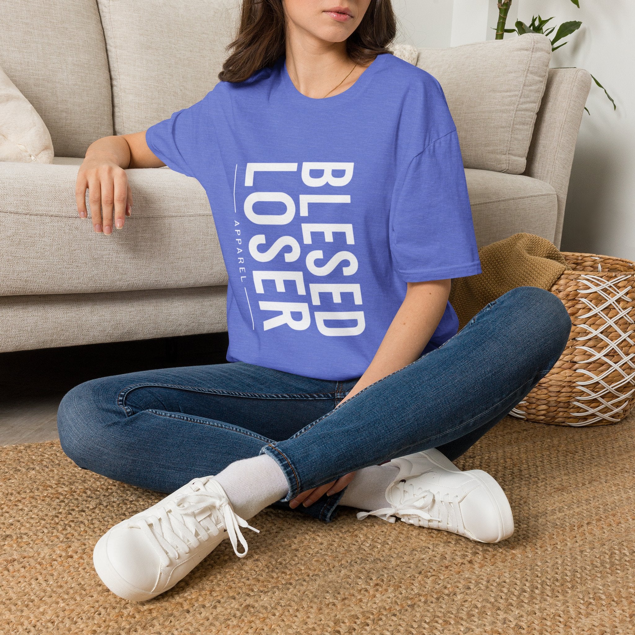 Blessed Loser T-Shirt | Vertical Bold Text Graphic Tee