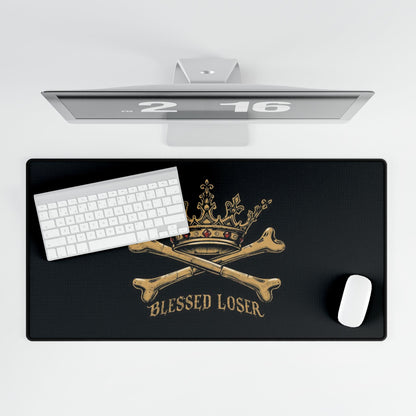 Crown & Bones Desk Mat - Blessed Loser Vintage gaming pad