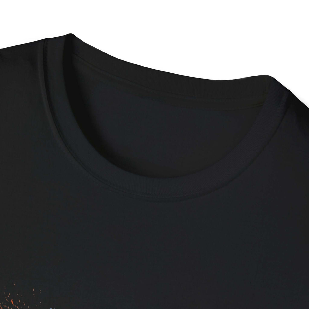 Soccer Splash T-Shirt — "Play Hard, Live" Colorful Football Graphic close-up of crew neckline