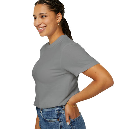 Retro Blessed Loser T-Shirt Comfort Colors worn by a smiling woman, showcasing a relaxed fit and casual style.