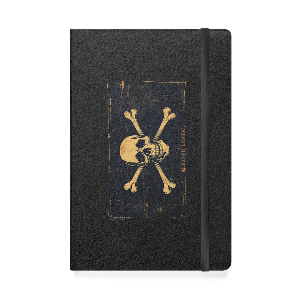 Skull & Crossbones Hardcover  5.5" × 8.5" Notebook — Vintage Pirate Little Black Book