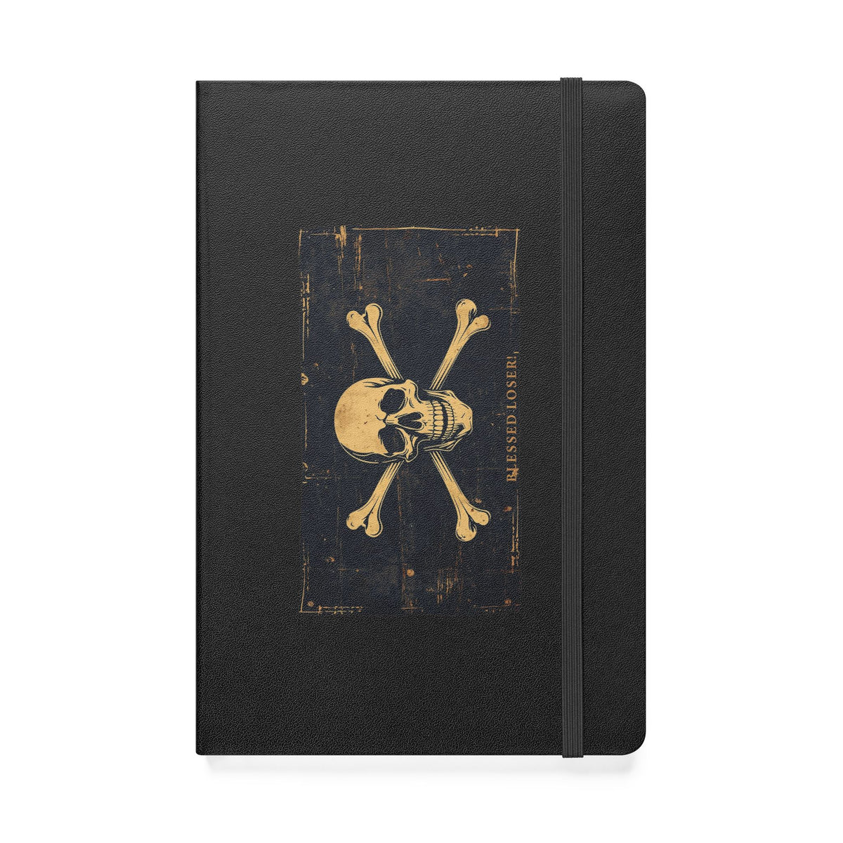 Skull & Crossbones Hardcover  5.5" × 8.5" Notebook — Vintage Pirate Little Black Book