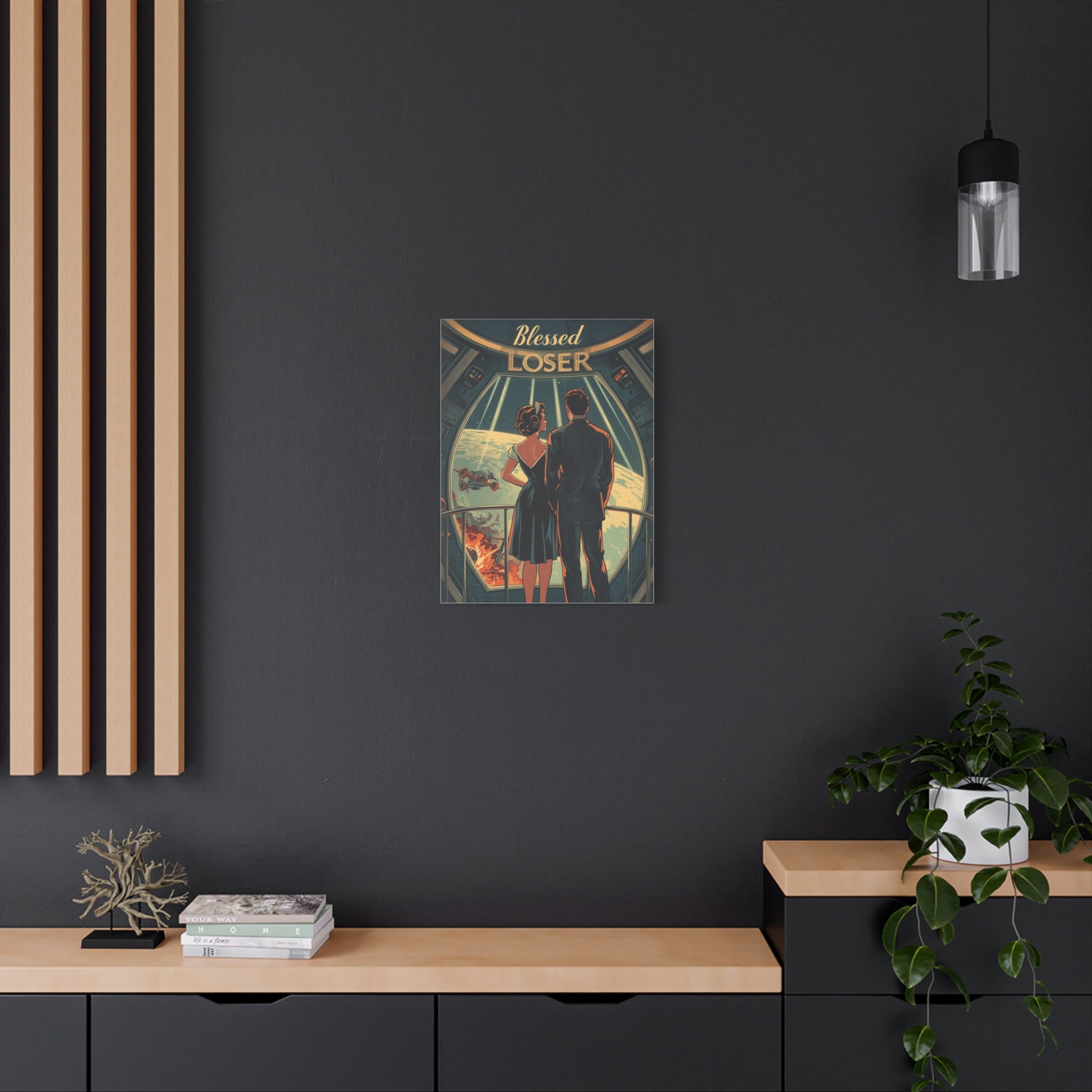 Blessed Loser Canvas Art | Vintage Space Wall Decor