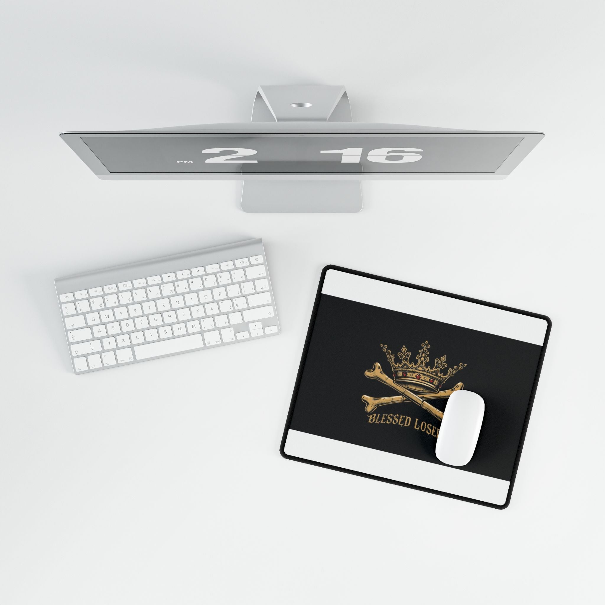 Crown & Bones Desk Mat - Blessed Loser Vintage gaming pad