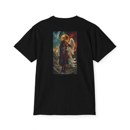 Blessed Loser Captain an Wife Pocket T-Shirt featuring a vibrant design on a black unisex t-shirt.