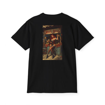 Blessed Loser Hells Bells T-Shirt with Pocket featuring a vintage-style graphic on the back.