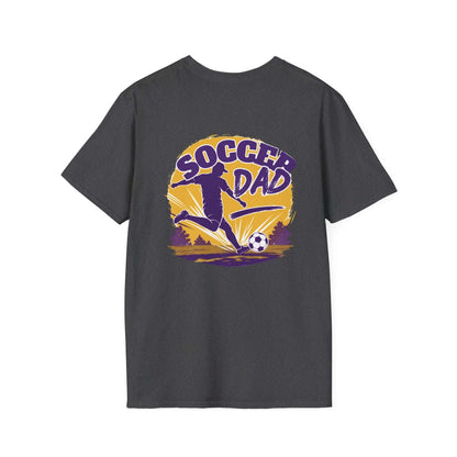Soccer Dad T-Shirt — Retro Soccer Dad Tee, Father’s Day Gift in dark heather with bold retro design.