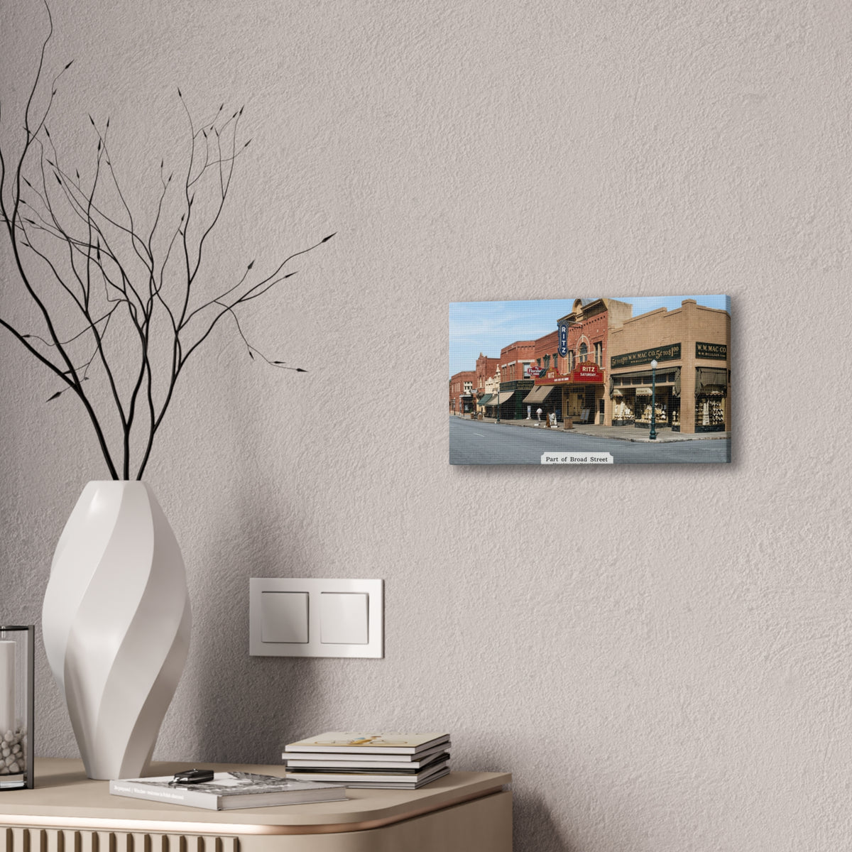 Bainbridge Georgia, Broad Street Main Street Canvas Vintage Wall Art