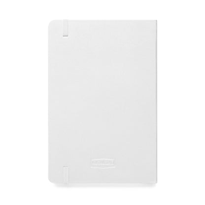 Little Black Book hardcover notebook with a soft white cover and elastic band.