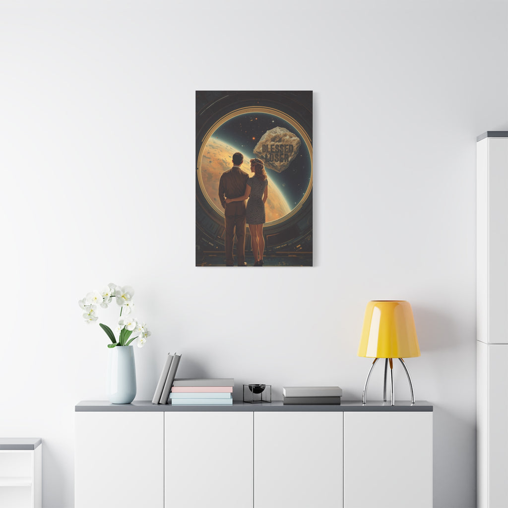 Blessed loser Canvas Wall Art, Retro Couple