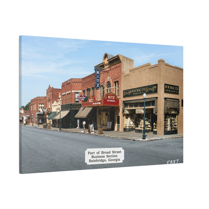 Bainbridge Georgia, Broad Street Main Street Canvas Vintage Wall Art