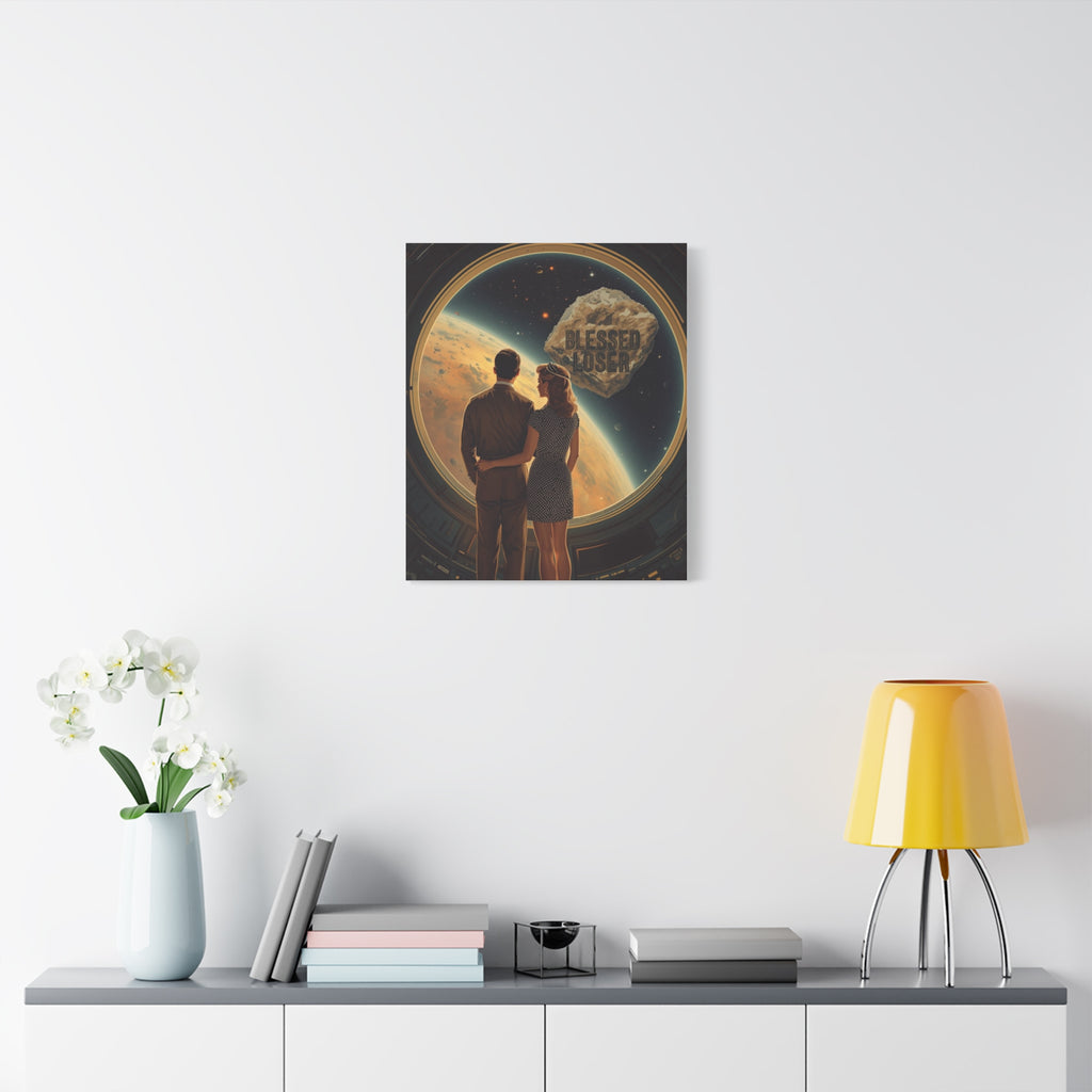 Blessed loser Canvas Wall Art, Retro Couple