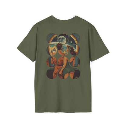 Blessed Loser graphic Tee | T-Shirt featuring vintage-style illustration on back with space theme.