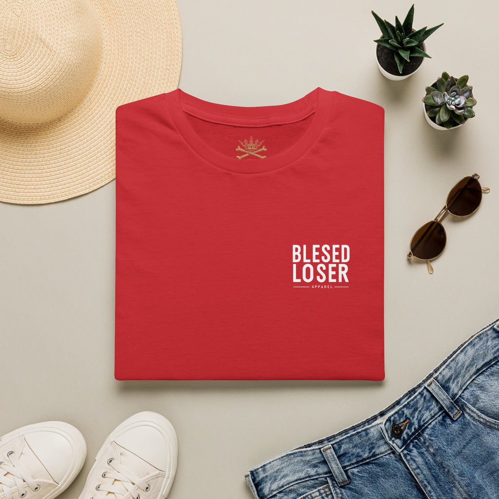T-Shirt — "Blessed Loser" Minimal Chest Logo Tee