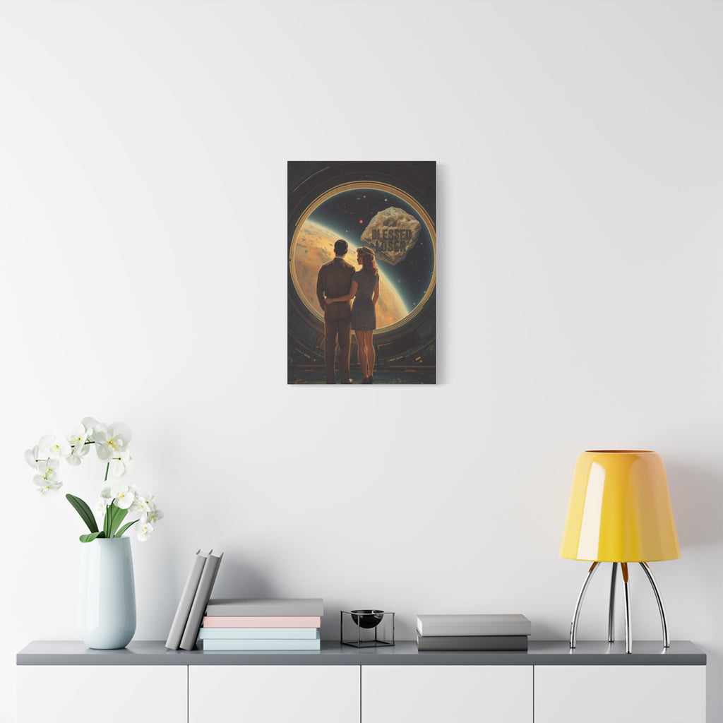 Blessed loser Canvas Wall Art, Retro Couple