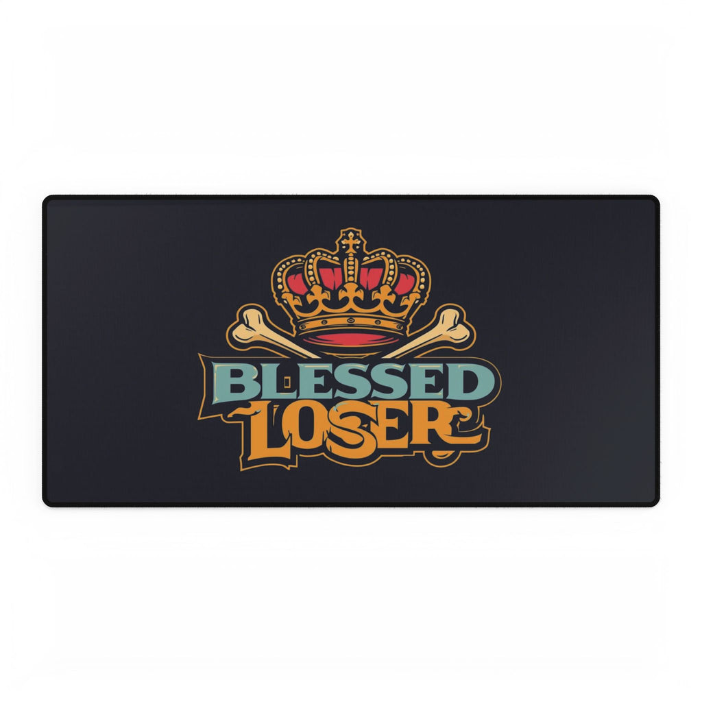 Blessed Loser Desk Mat — Crowned Retro Gaming Mousepad
