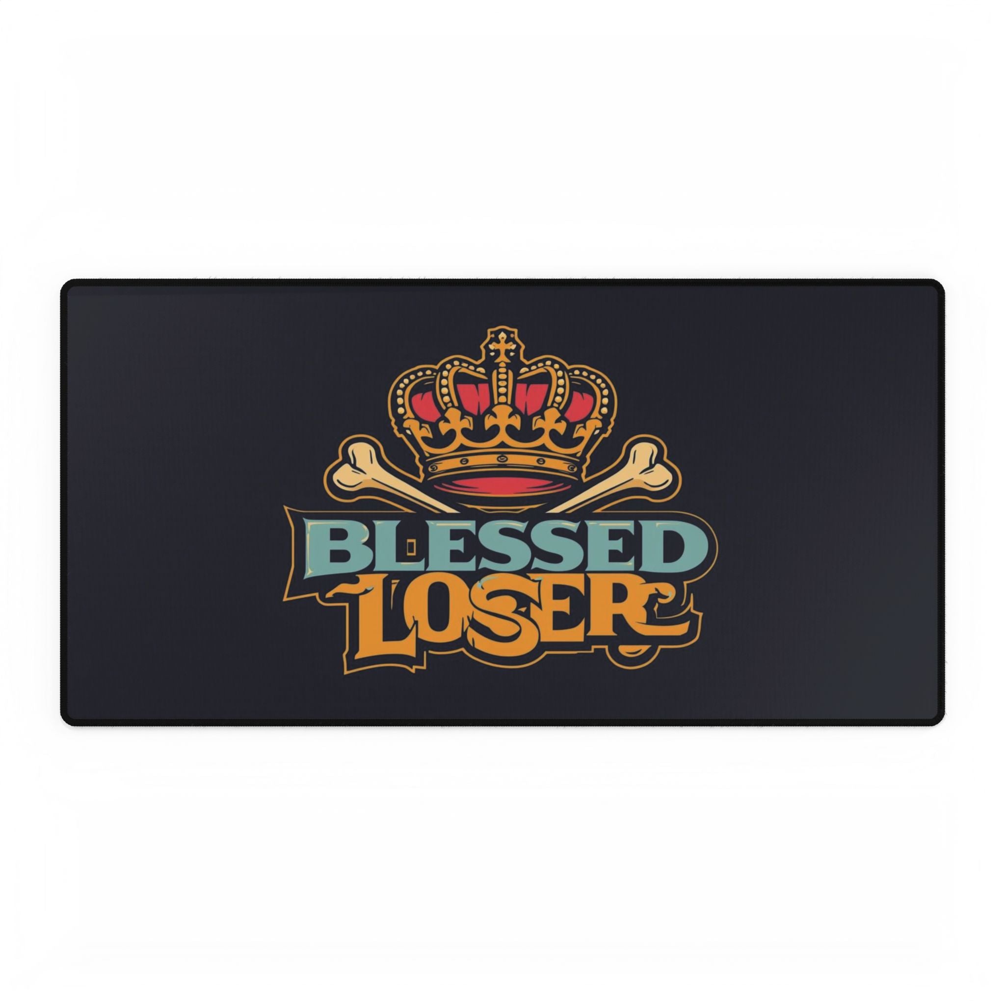 Blessed Loser Desk Mat — Crowned Retro Gaming Mousepad