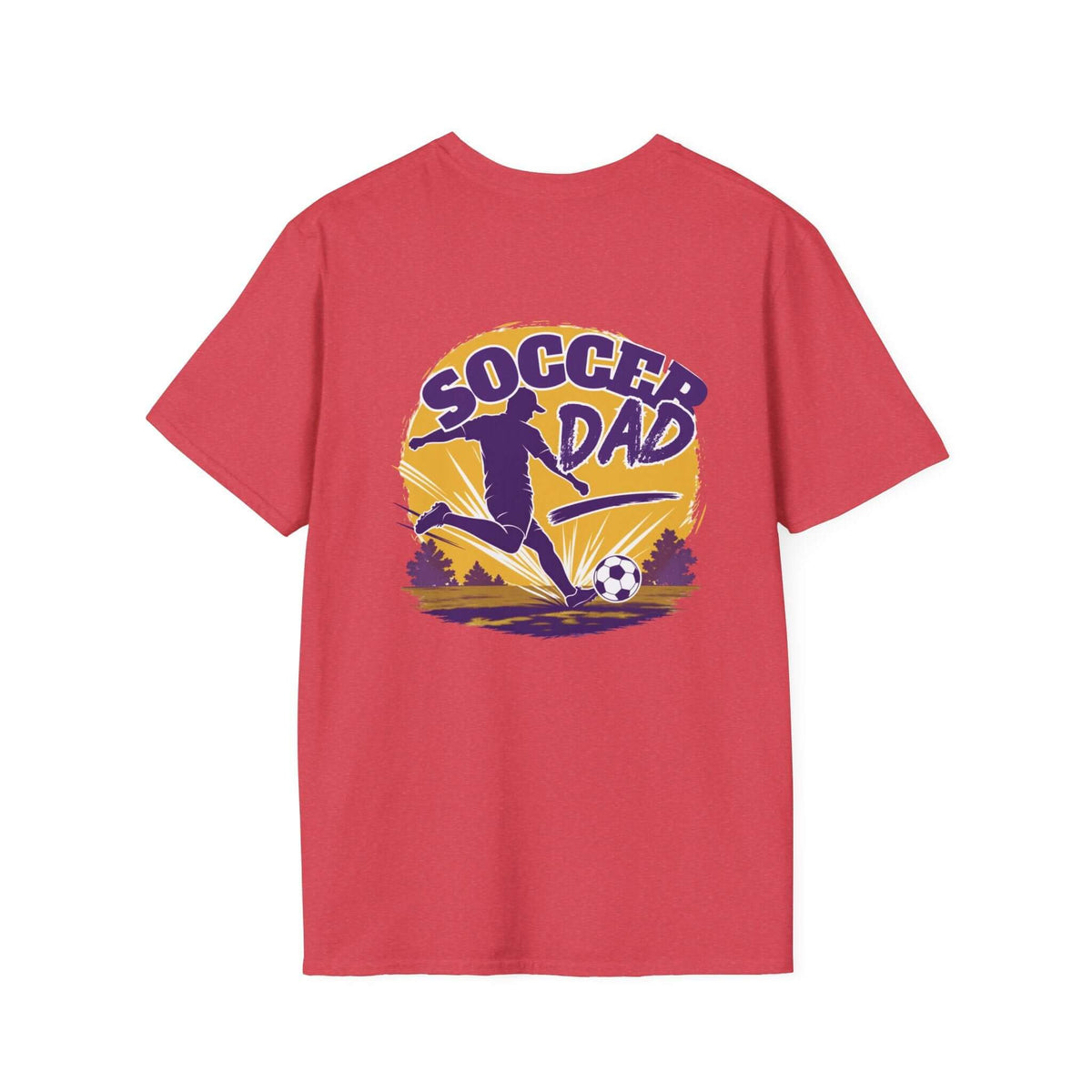 Soccer Dad T-Shirt — Retro Soccer Dad Tee, Father’s Day Gift in Heather Red with bold back design