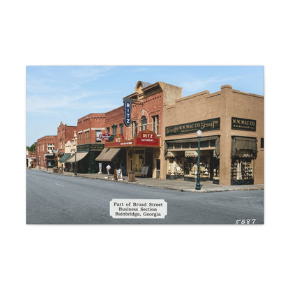 Bainbridge Georgia, Broad Street Main Street Canvas Vintage Wall Art