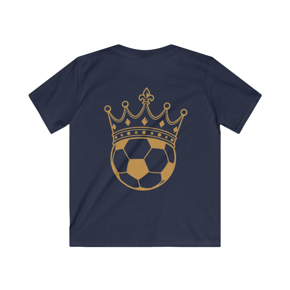 Kids Tee — 'FASTT' Soccer Ball with Crown Graphic Youth футболка featuring a crown graphic above a soccer ball.