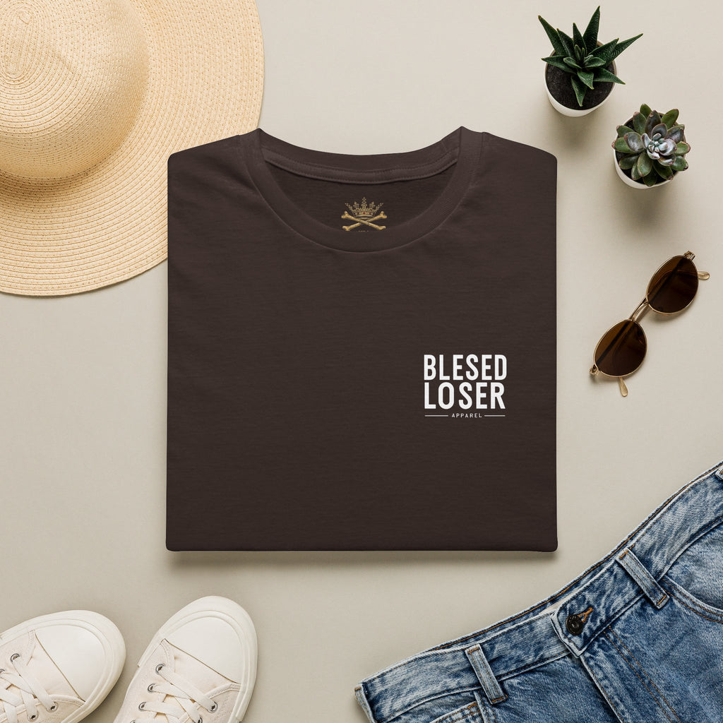 T-Shirt — "Blessed Loser" Minimal Chest Logo Tee