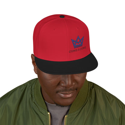 Embroidered Crown Snapback Hat — 'Crown x Crown' Streetwear Cap