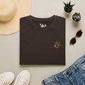 Cute Crowned Cat Pocket Tee — Minimal Embroidered Kitten T-Shirt