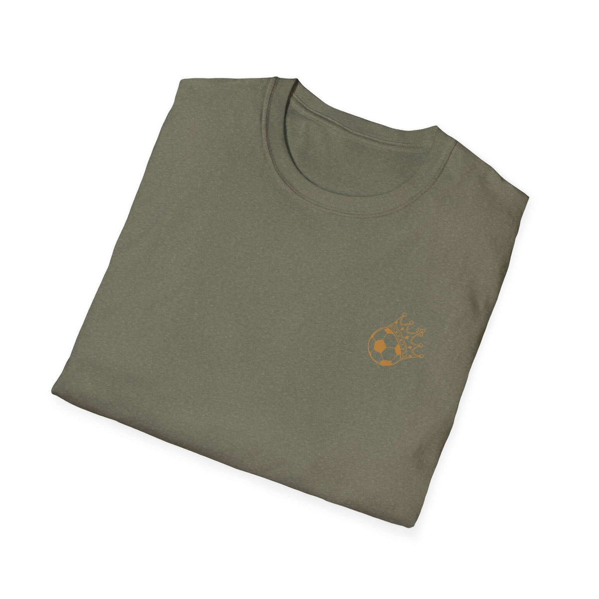Soccer Dad T-Shirt — Retro Soccer Dad Tee, Father’s Day Gift, featuring a playful soccer graphic on an olive green tee.