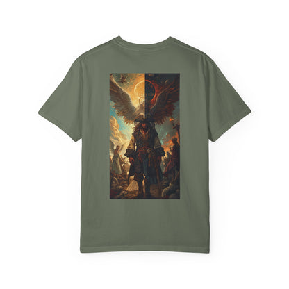 Epic Fantasy Adventure Graphic T-Shirt - Unisex, Comfortable Tee, Unique Gift for Fans, Perfect for Conventions, Everyday Wear in moss color.