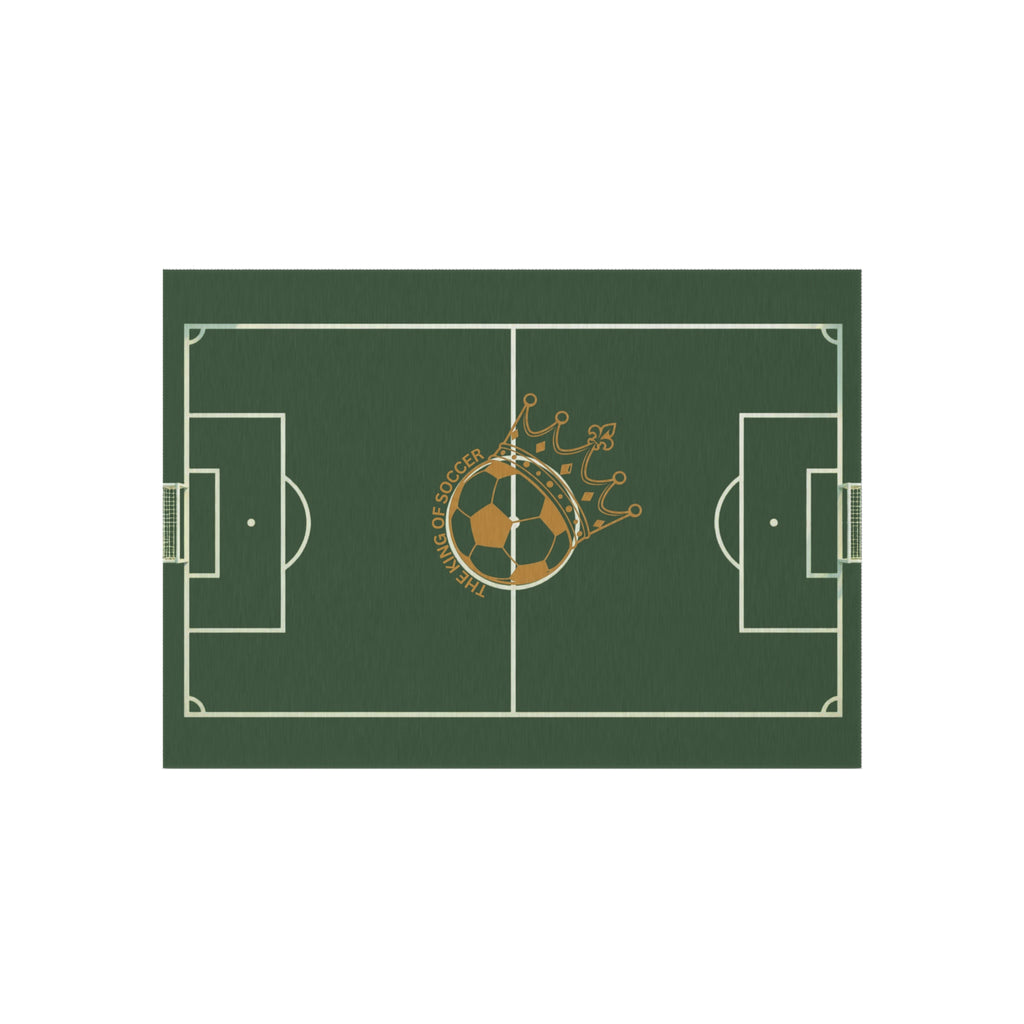 Soccer Field Outdoor Rug — Crowned Soccer Ball Design for Patio & Game Rooms