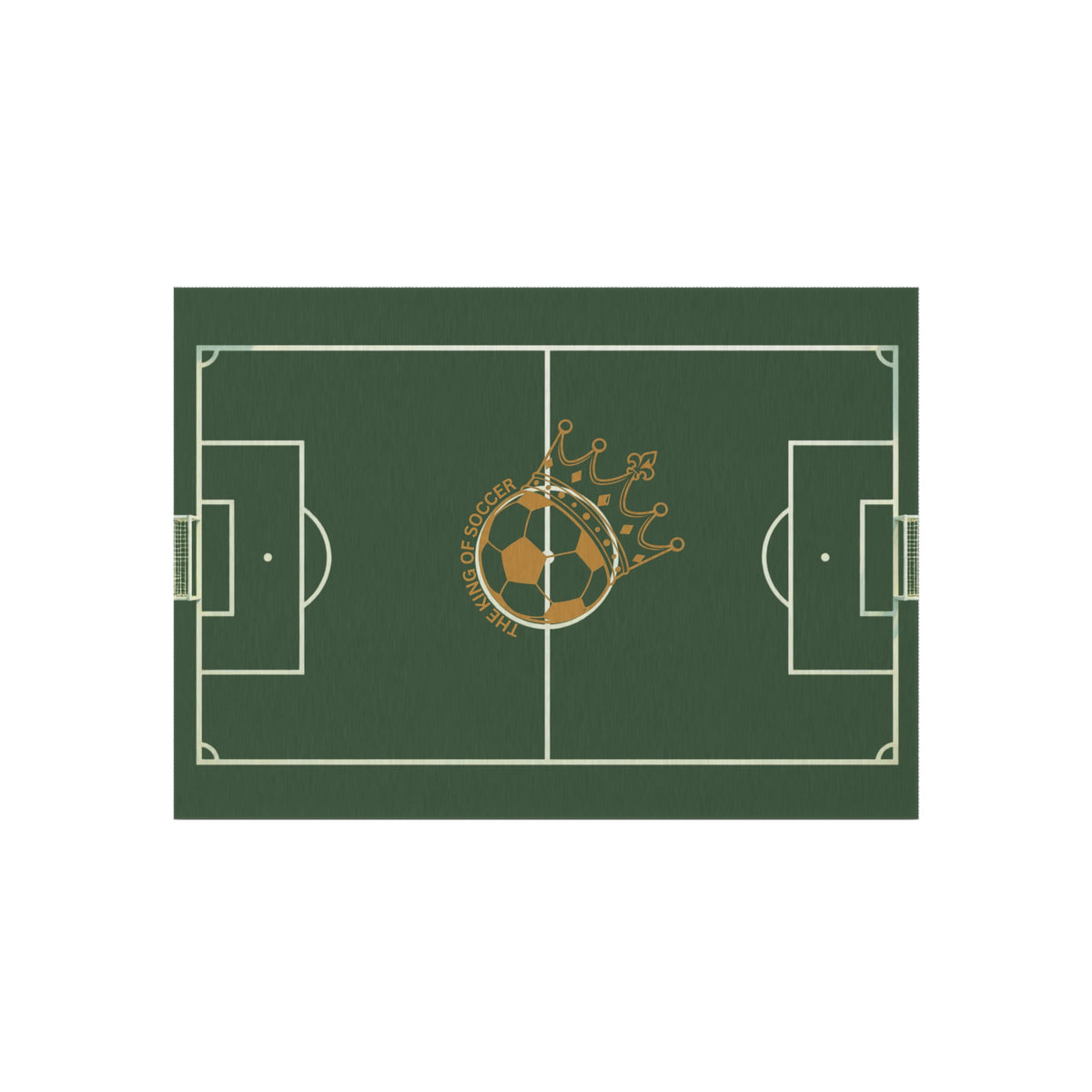 Soccer Field Outdoor Rug — Crowned Soccer Ball Design for Patio & Game Rooms