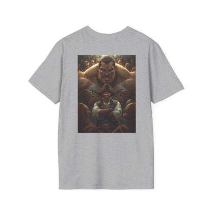 Blessed Loser Graphic Unisex T-Shirt, little bro, featuring a unique and artistic design on a gray tee.