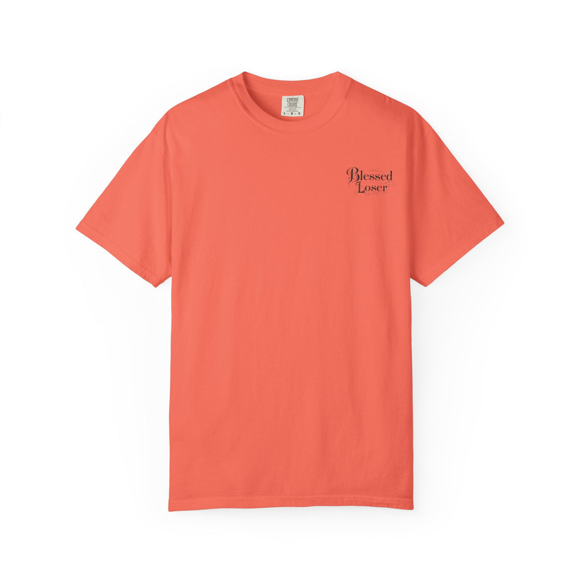 Blessed Loser Unisex Garment-Dyed T-Shirt, River Trip in coral color, perfect for casual wear.