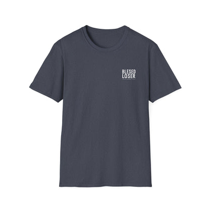 Blessed Loser Graphic Unisex T-Shirt, little bro in Heather Navy for comfort and style.