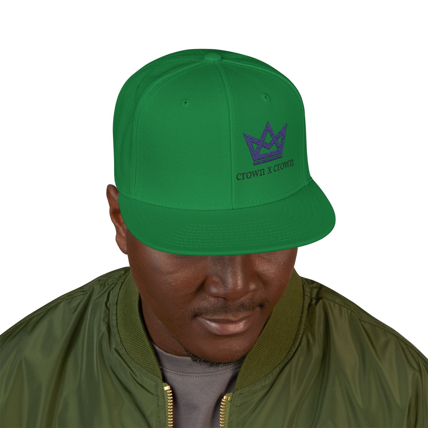 Embroidered Crown Snapback Hat — 'Crown x Crown' Streetwear Cap