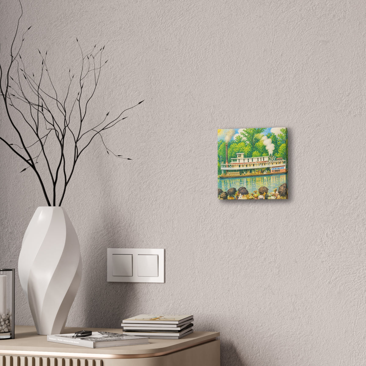 Steamboat Canvas Print — Vintage Riverboat Wall Art