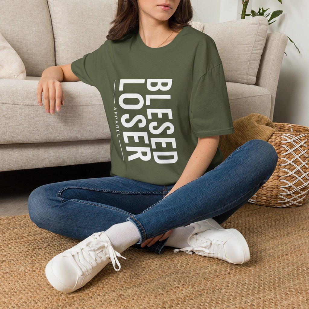 Blessed Loser T-Shirt | Vertical Bold Text Graphic Tee