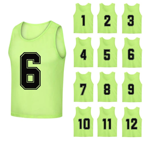 12 PCS Adults Soccer Pinnies Quick Drying Sports Vest Youth Sports