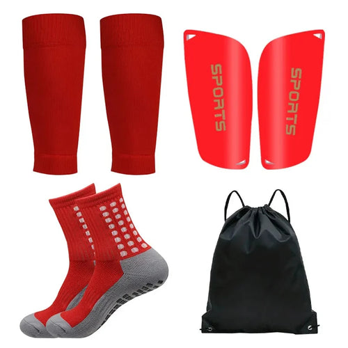 4 PCS Set Anti-Slip Football Socks Sports Leg Sleeves Set Men Women