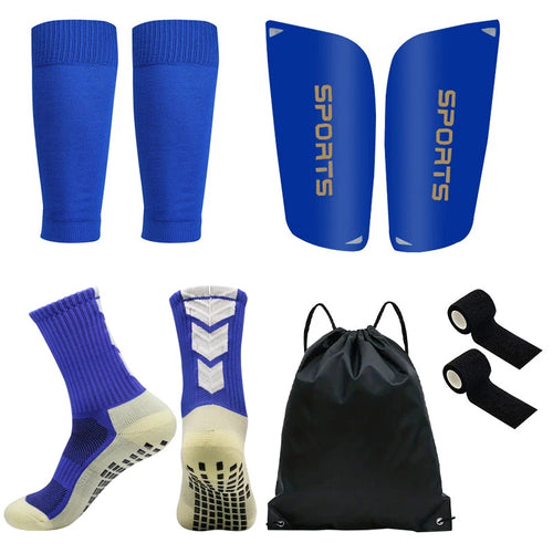 5PCS Set Drawstring Ball bag Football Sock Men Women Leg Guards Shin