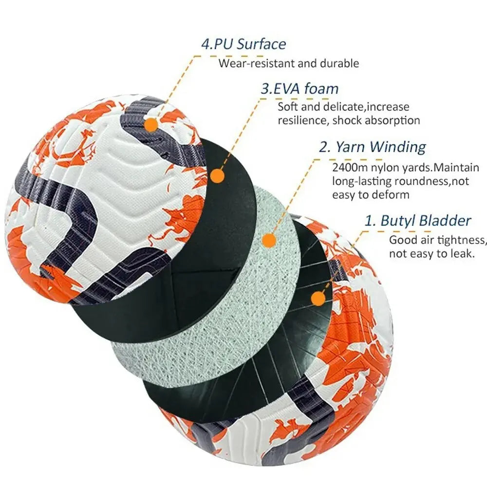 Soccer Balls Standard Size 5 Machine-Stitched Ball PU Material Sports