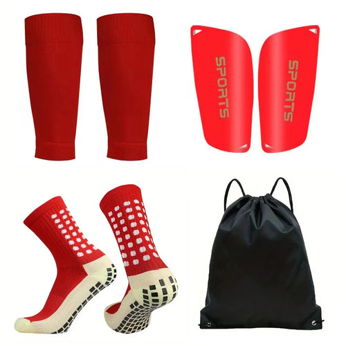 4 PCS Set Anti-Slip Football Socks Sports Leg Sleeves Set Men Women
