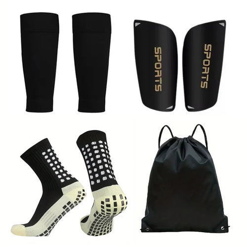 4 PCS Set Anti-Slip Football Socks Sports Leg Sleeves Set Men Women