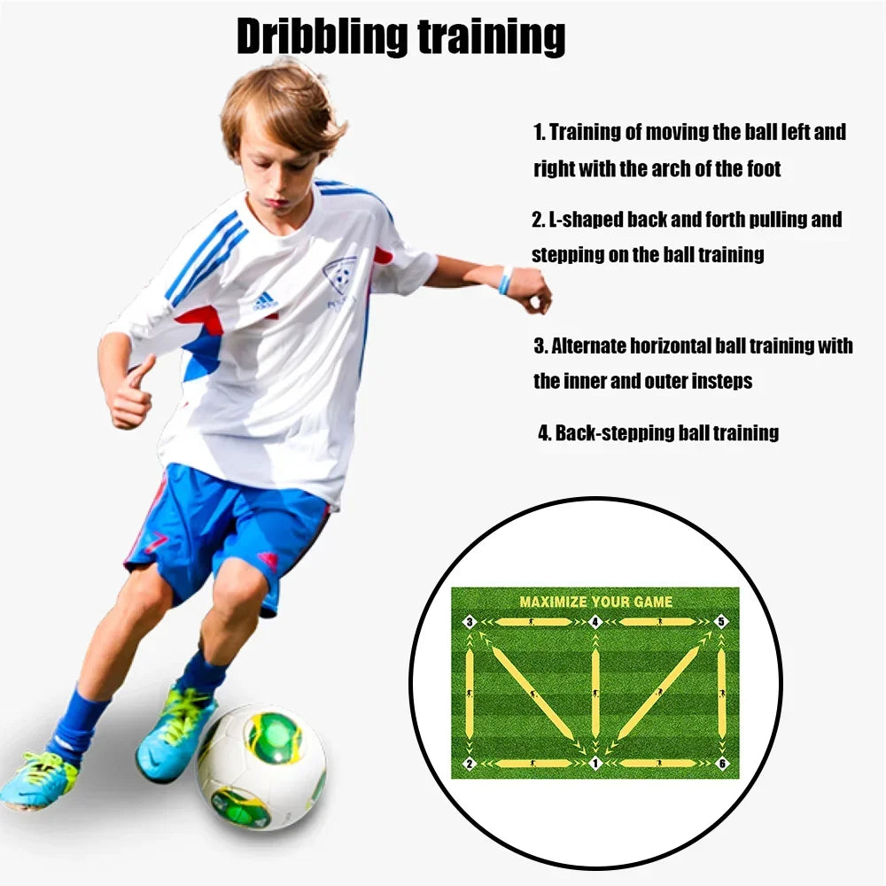 Football Training Mat Soccer Training Equipment Non Slip Foldable Kids