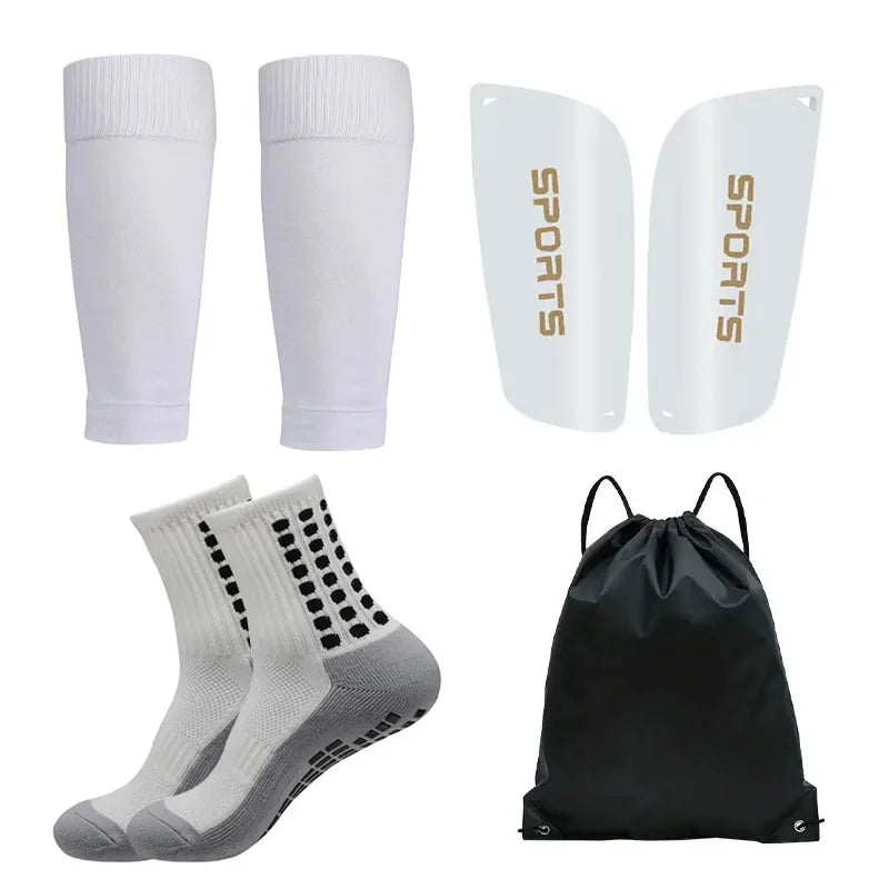 4 PCS Set Anti-Slip Football Socks Sports Leg Sleeves Set Men Women